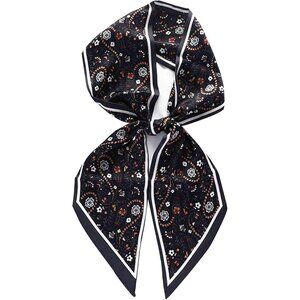 Women Black Cashew Herb Stone Purse Handbags Satin Scarf Lightweight Neck